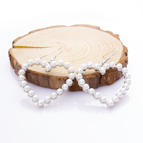 Image of Pearl Heart Earrings - Rosecolor