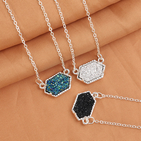 Image of Faux Stone Necklace - Rosecolor