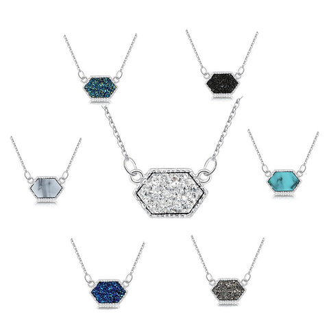 Image of Faux Stone Necklace - Rosecolor