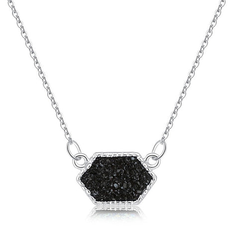 Image of Faux Stone Necklace - Rosecolor