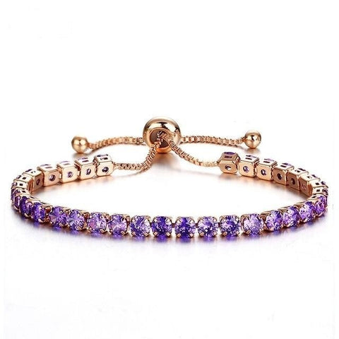 Image of Round Cut Cubic Zirconia Tennis Bracelet - Rosecolor