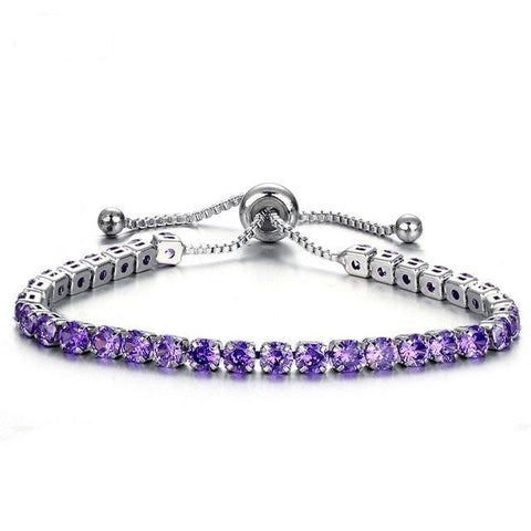 Image of Round Cut Cubic Zirconia Tennis Bracelet - Rosecolor