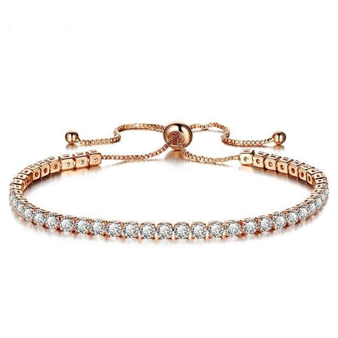 Image of Round Cut Cubic Zirconia Tennis Bracelet - Rosecolor