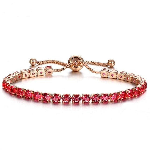 Image of Round Cut Cubic Zirconia Tennis Bracelet - Rosecolor