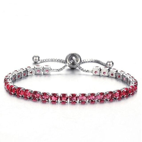Image of Round Cut Cubic Zirconia Tennis Bracelet - Rosecolor