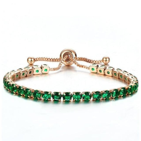 Image of Round Cut Cubic Zirconia Tennis Bracelet - Rosecolor