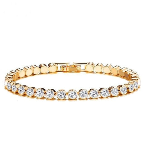 Image of Round Cut Cubic Zirconia Tennis Bracelet - Rosecolor
