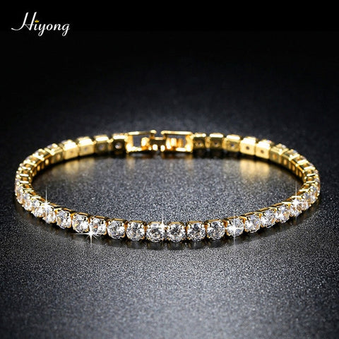 Image of Round Cut Cubic Zirconia Tennis Bracelet - Rosecolor