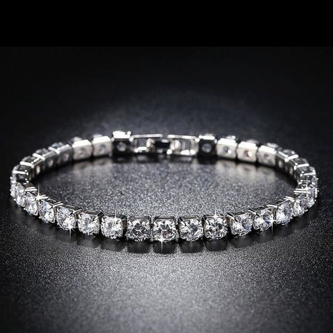 Image of Round Cut Cubic Zirconia Tennis Bracelet - Rosecolor