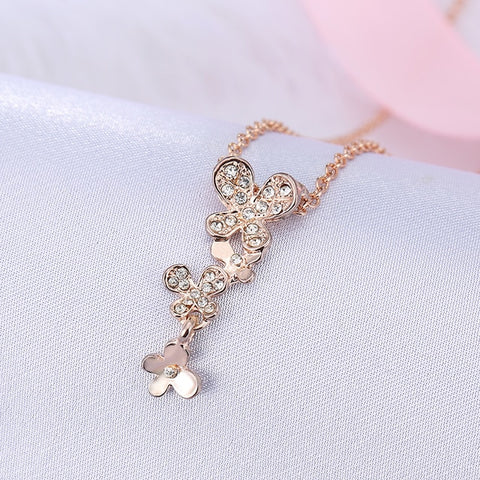 Image of Gold Filled Pendant Necklace - Rosecolor