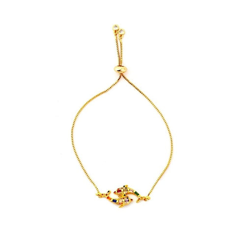 Image of Evil Eye Gold Zirconia Bracelet - Rosecolor