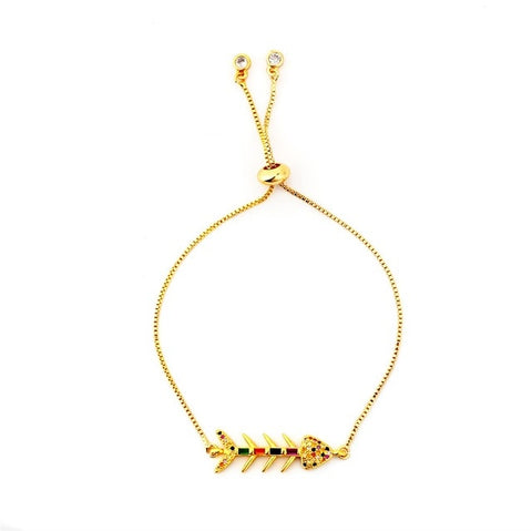 Image of Evil Eye Gold Zirconia Bracelet - Rosecolor