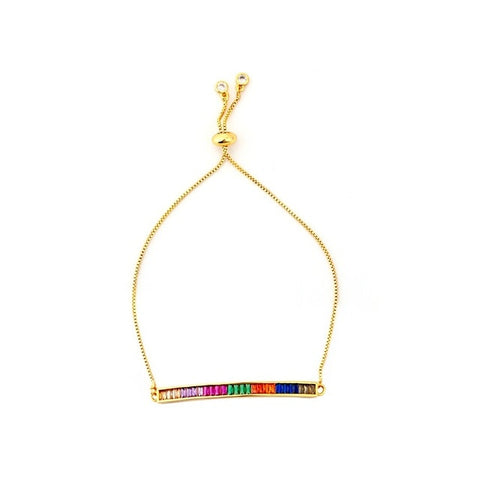 Image of Evil Eye Gold Zirconia Bracelet - Rosecolor