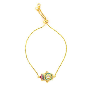 Evil Eye Gold Zirconia Bracelet