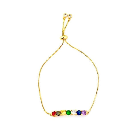 Image of Evil Eye Gold Zirconia Bracelet - Rosecolor