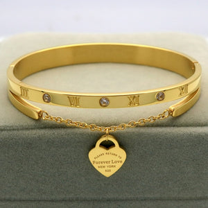 Roman Number Charm Bracelet - Rosecolor