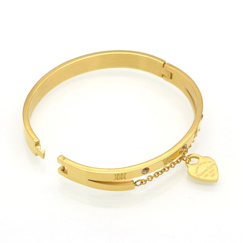 Image of Roman Number Charm Bracelet - Rosecolor
