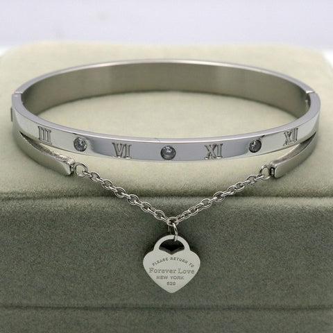 Image of Roman Number Charm Bracelet - Rosecolor