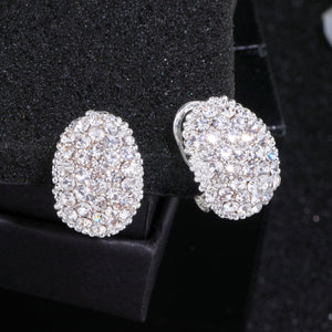 Elegant Cubic Zircon Stone Stud Earrings