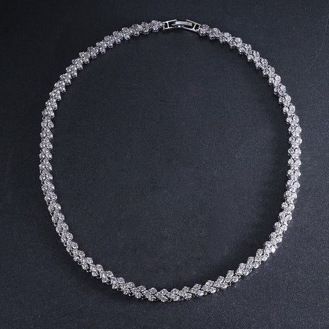 Image of Roman Cubic Zircon Choker Necklace - Rosecolor