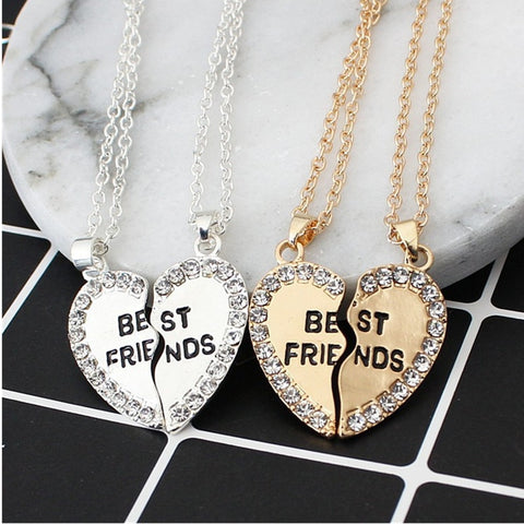 Image of 2 pieces/set Best Friend Necklace - Rosecolor