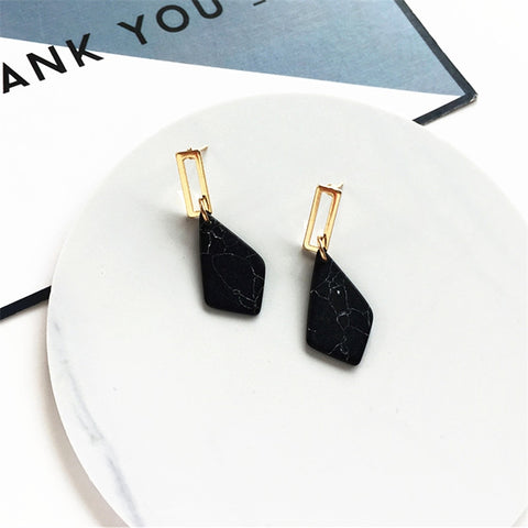 Image of Geometric Stone Earrings - Rosecolor