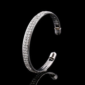 2-Row Crystal Cuff Bracelet