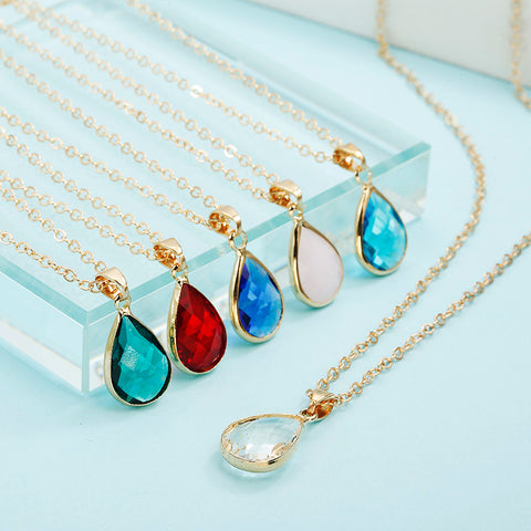 Image of Quartz Birthstone Pendant Necklace - Rosecolor