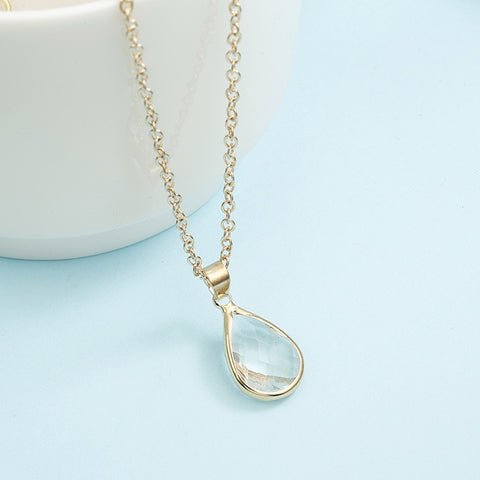 Image of Quartz Birthstone Pendant Necklace - Rosecolor