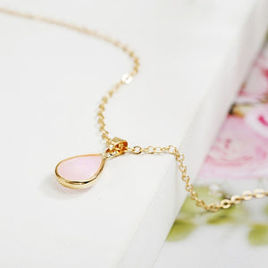 Quartz Birthstone Pendant Necklace - Rosecolor