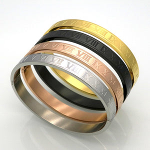 Roman Numbers Stainless Steel Bangle - Rosecolor