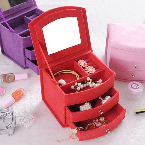 Image of Rose Colors Boutique Multi-Functional Velvet Jewelry Box - Rosecolor