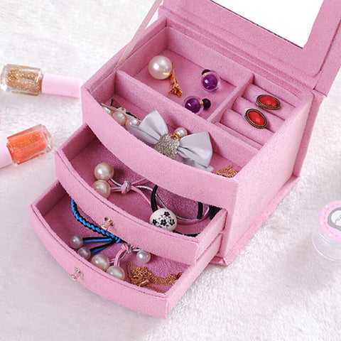 Image of Rose Colors Boutique Multi-Functional Velvet Jewelry Box - Rosecolor