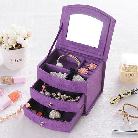 Image of Rose Colors Boutique Multi-Functional Velvet Jewelry Box - Rosecolor