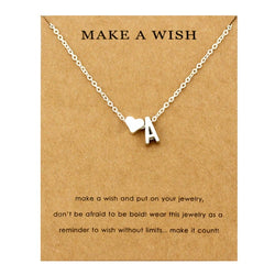 Initial & Heart Choker Necklace - Rosecolor
