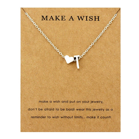 Image of Initial & Heart Choker Necklace - Rosecolor