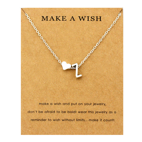 Image of Initial & Heart Choker Necklace - Rosecolor
