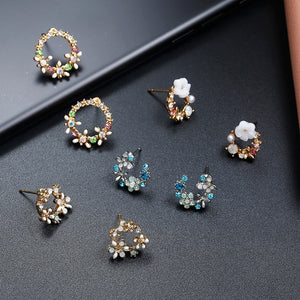 Small Flower Stud Earrings - Rosecolor