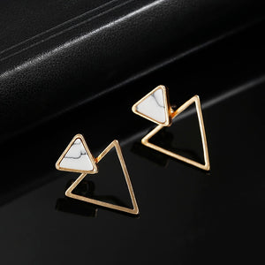 Marble Triangle Gold Earrings - Rosecolor