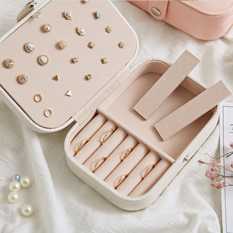 Image of Rose Colors Boutique Portable Leather Jewelry Box - Rosecolor