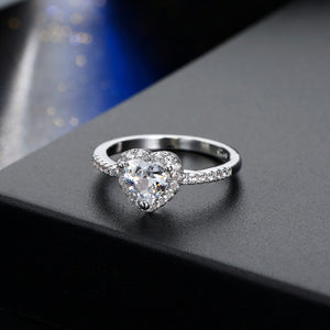 Crystal Heart Wedding Ring