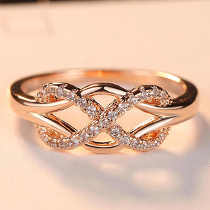 Rose Colors Cubic Zirconia Infinite Ring - Rosecolor