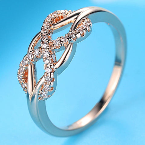 Image of Rose Colors Cubic Zirconia Infinite Ring - Rosecolor