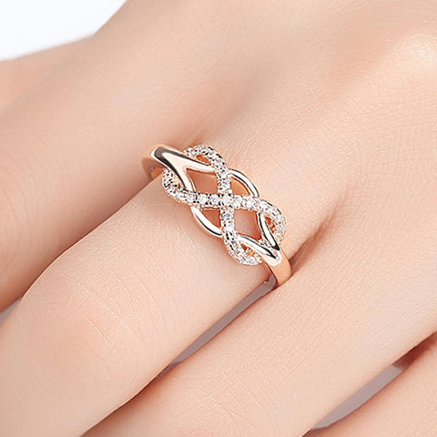 Image of Rose Colors Cubic Zirconia Infinite Ring - Rosecolor