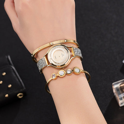 Image of 3pc Women's Bracelet Wrist Watch Set - Rosecolor