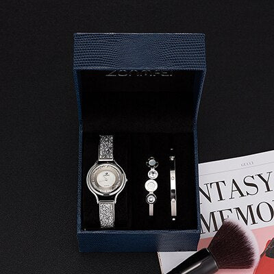 Image of 3pc Women's Bracelet Wrist Watch Set - Rosecolor