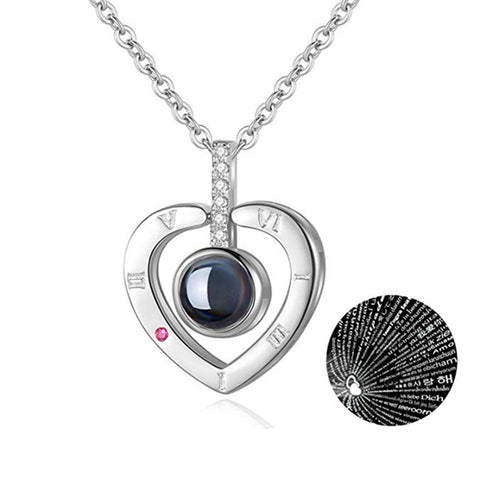 Image of I Love You In 100 Languages Necklace - Rosecolor