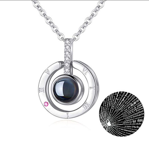 Image of I Love You In 100 Languages Necklace - Rosecolor