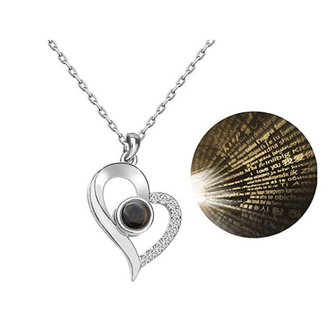 Image of I Love You In 100 Languages Necklace - Rosecolor