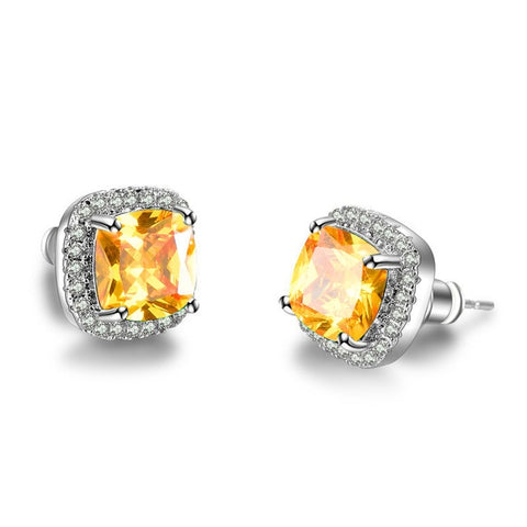 Image of Rainbow Zirconia Stone Earrings - Rosecolor